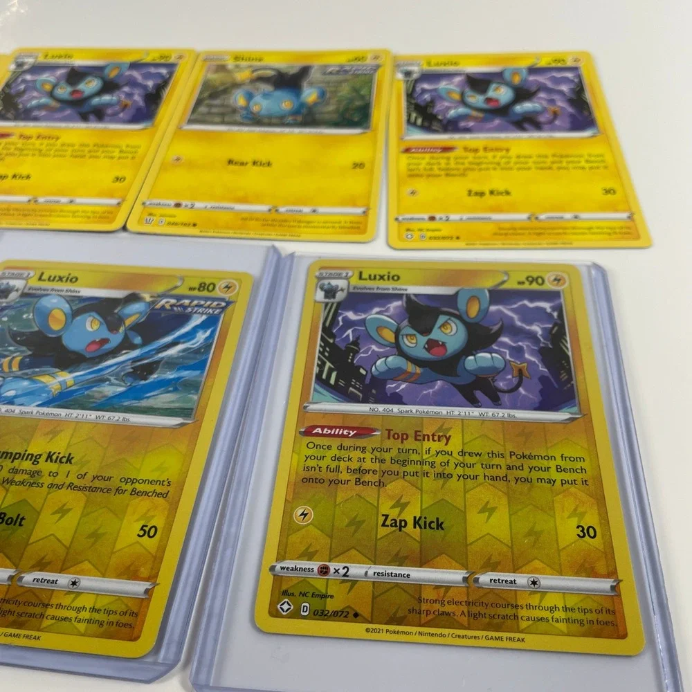 Pokemon Card Lot Shinx Luxio Luxray Reverse Holo Shining Fates Battle Styles 9ct